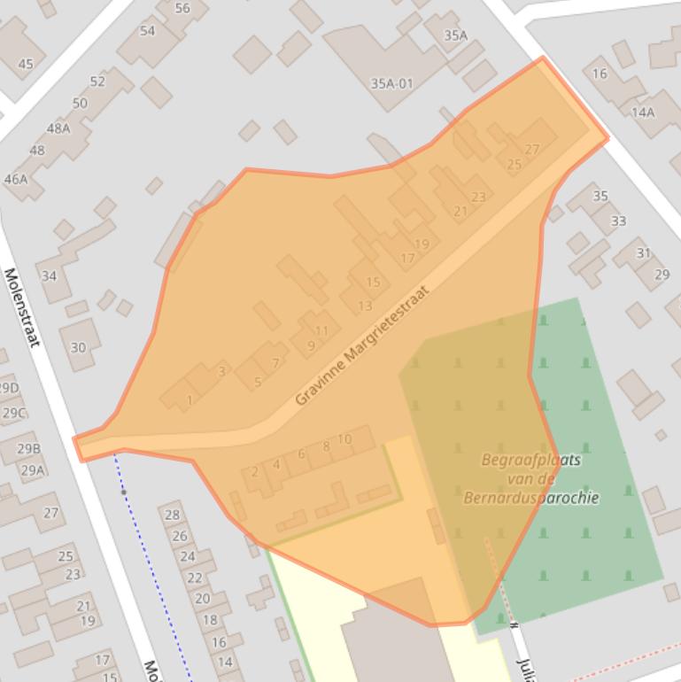 Kaart van postcodegebied 4921KL.