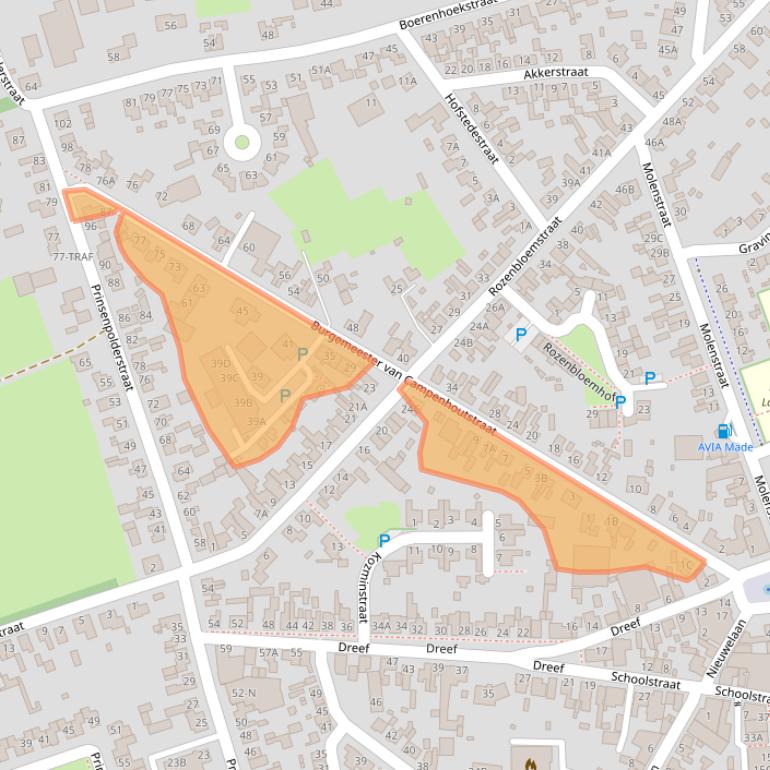 Kaart van postcodegebied 4921KR.