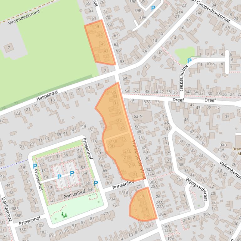 Kaart van postcodegebied 4921KT.