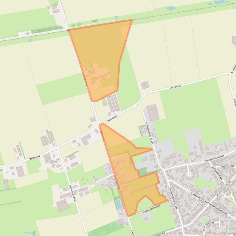 Kaart van postcodegebied 4921LG.