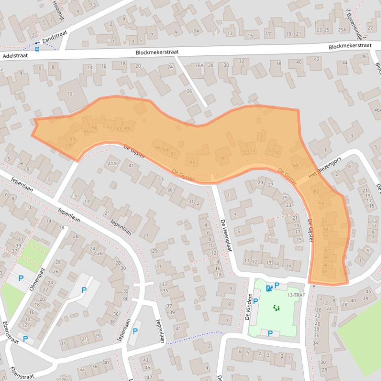 Kaart van postcodegebied 4921NK.