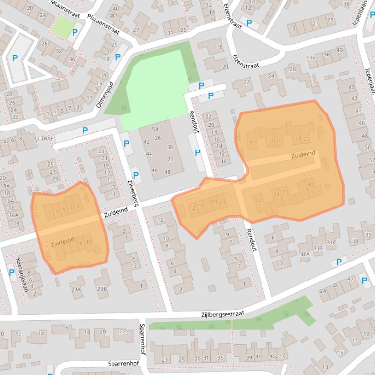 Kaart van postcodegebied 4921NZ.