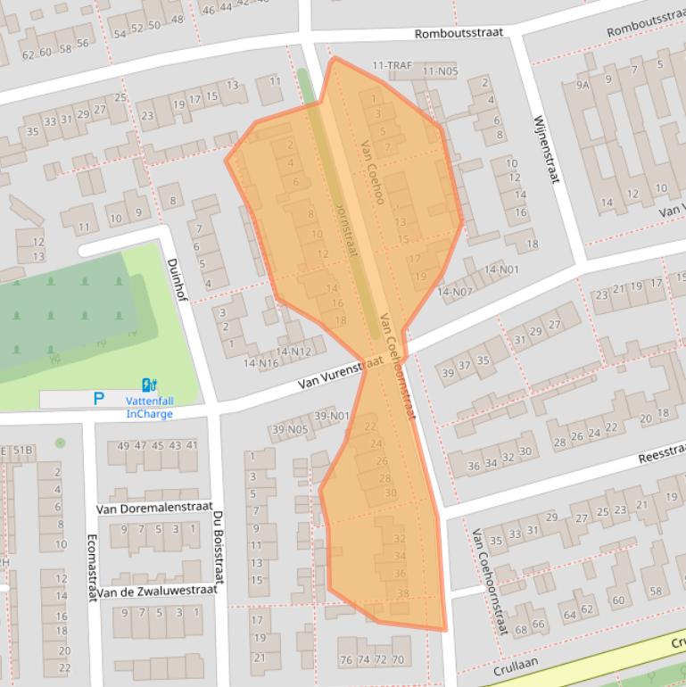 Kaart van postcodegebied 4921TD.