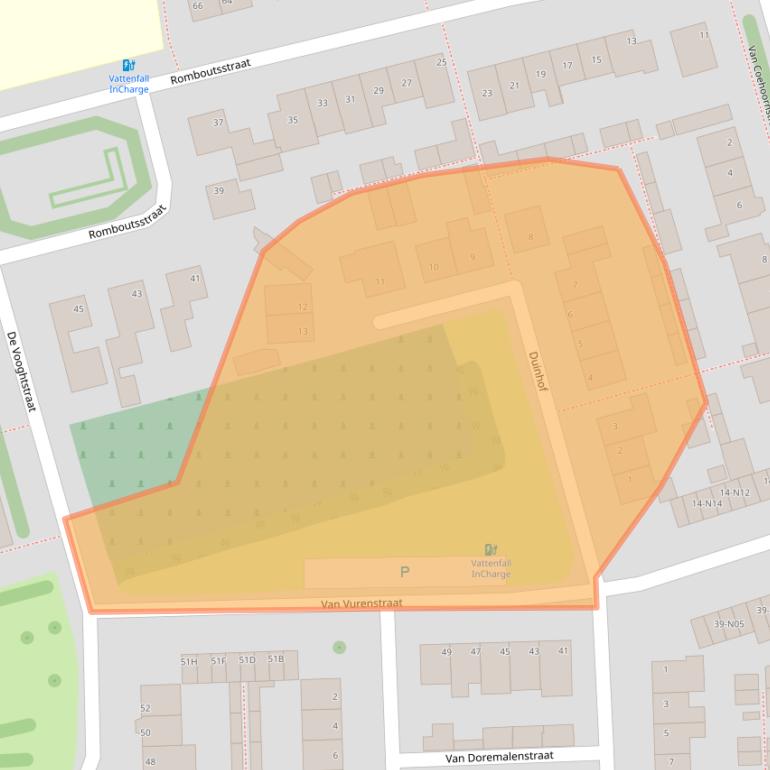 Kaart van postcodegebied 4921TE.
