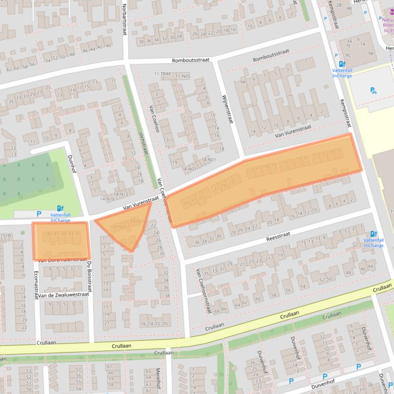 Kaart van postcodegebied 4921TG.