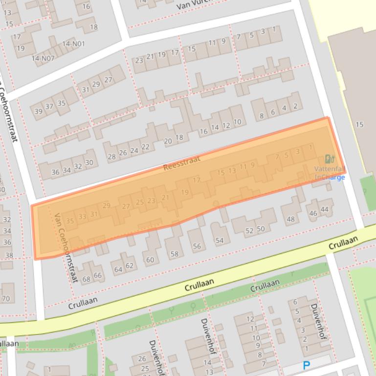 Kaart van postcodegebied 4921TJ.
