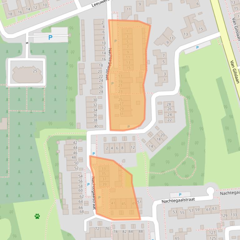 Kaart van postcodegebied 4921TS.