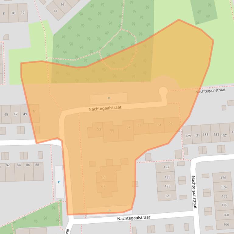 Kaart van postcodegebied 4921TT.