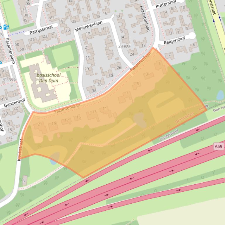 Kaart van postcodegebied 4921VD.