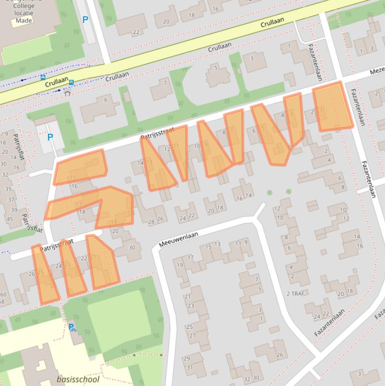 Kaart van postcodegebied 4921VX.