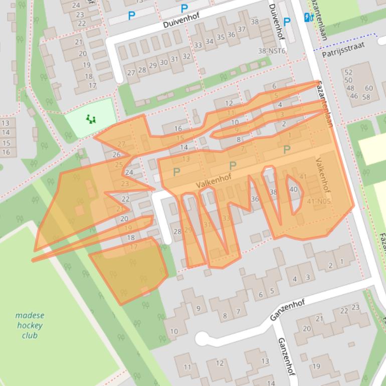 Kaart van postcodegebied 4921WD.