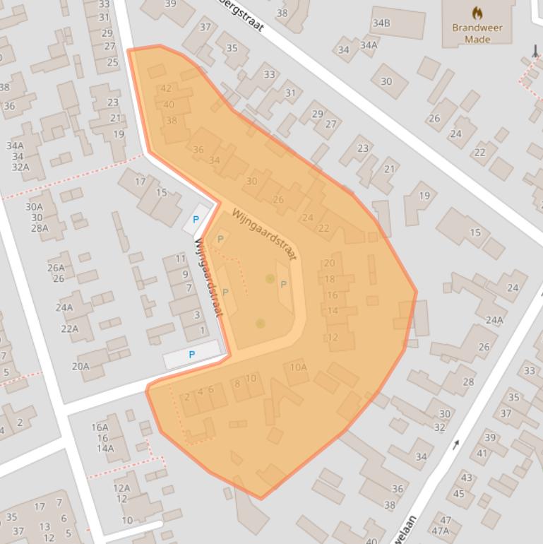 Kaart van postcodegebied 4921ZL.