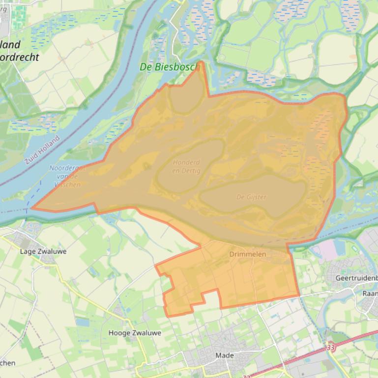 Kaart van postcodegebied 4924.