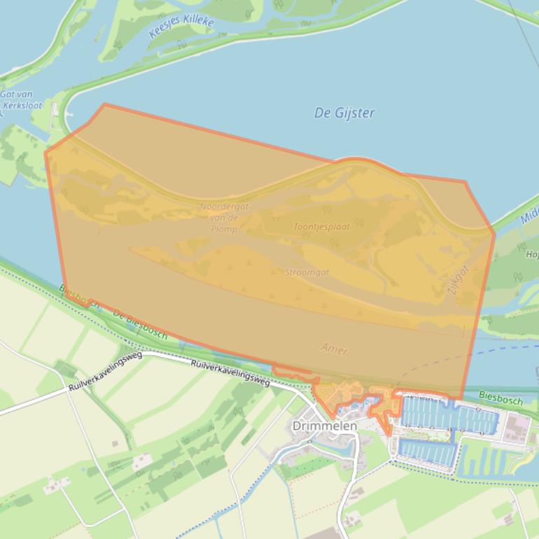 Kaart van postcodegebied 4924BB.