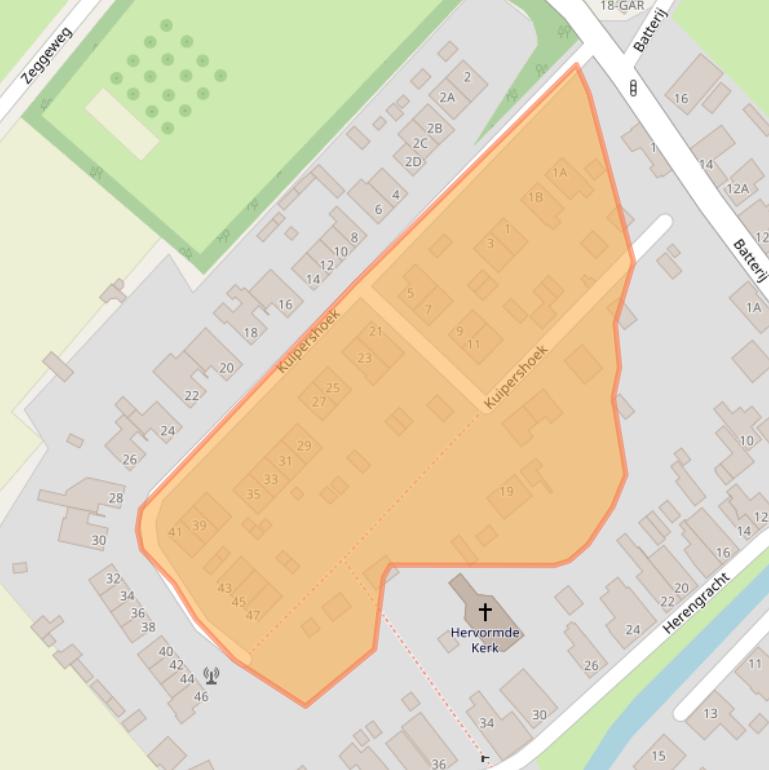 Kaart van postcodegebied 4924BV.