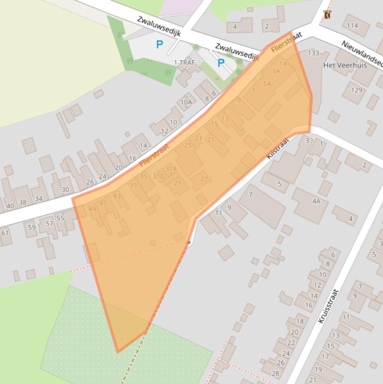 Kaart van postcodegebied 4926AA.