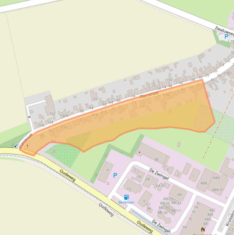 Kaart van postcodegebied 4926AB.