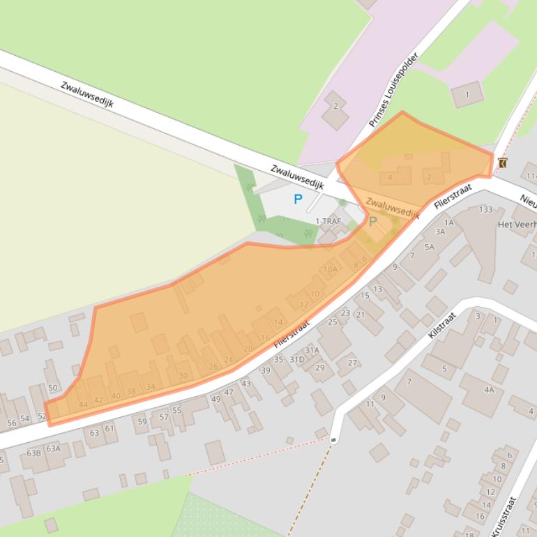 Kaart van postcodegebied 4926AC.