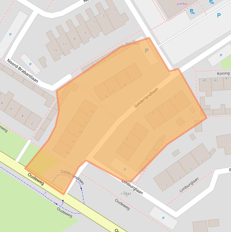 Kaart van postcodegebied 4926CA.