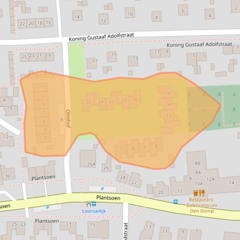 Kaart van postcodegebied 4926CC.