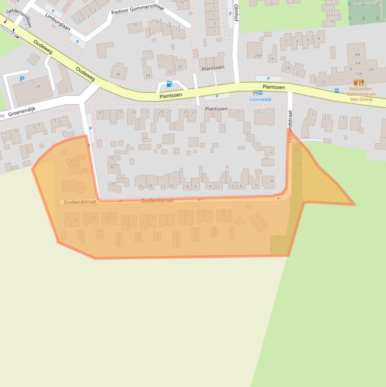 Kaart van postcodegebied 4926RC.