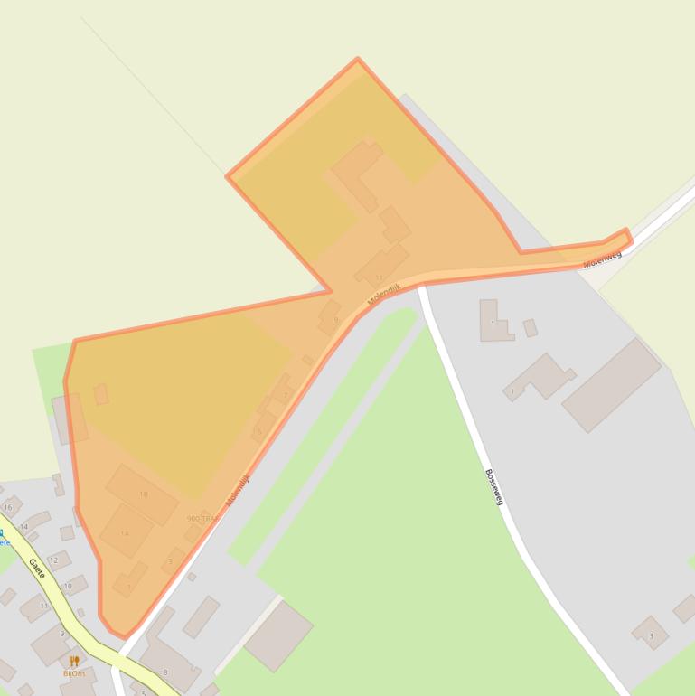 Kaart van postcodegebied 4926RR.