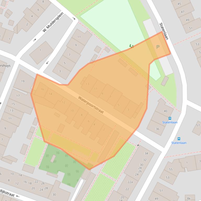 Kaart van postcodegebied 4931AJ.