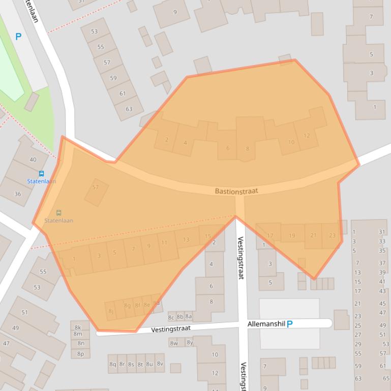 Kaart van postcodegebied 4931AK.