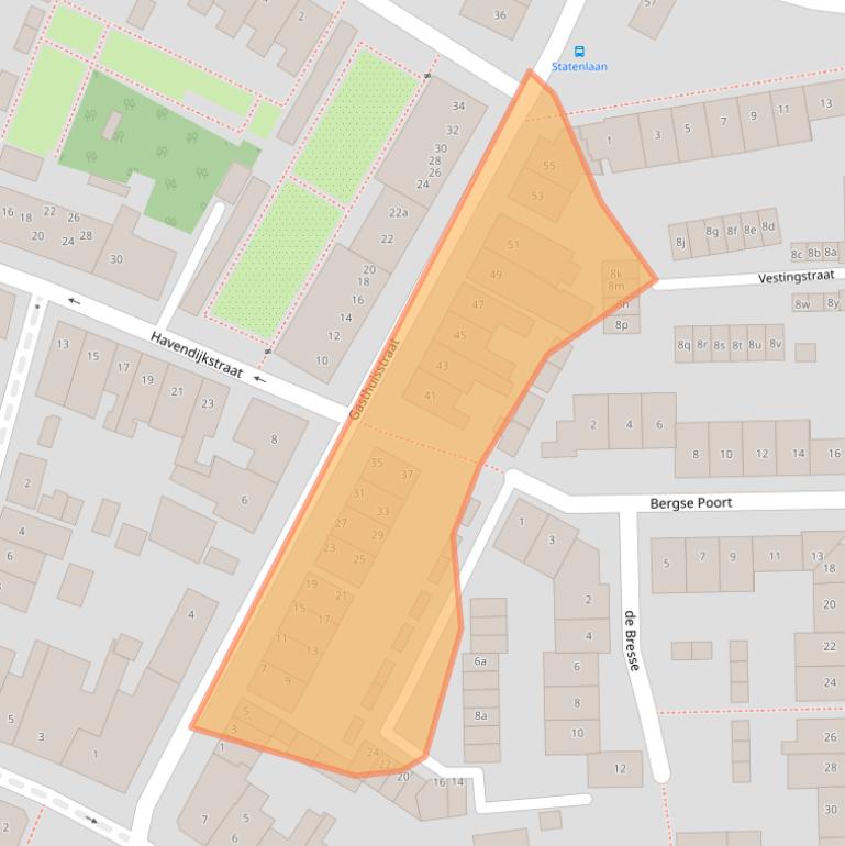 Kaart van postcodegebied 4931AN.