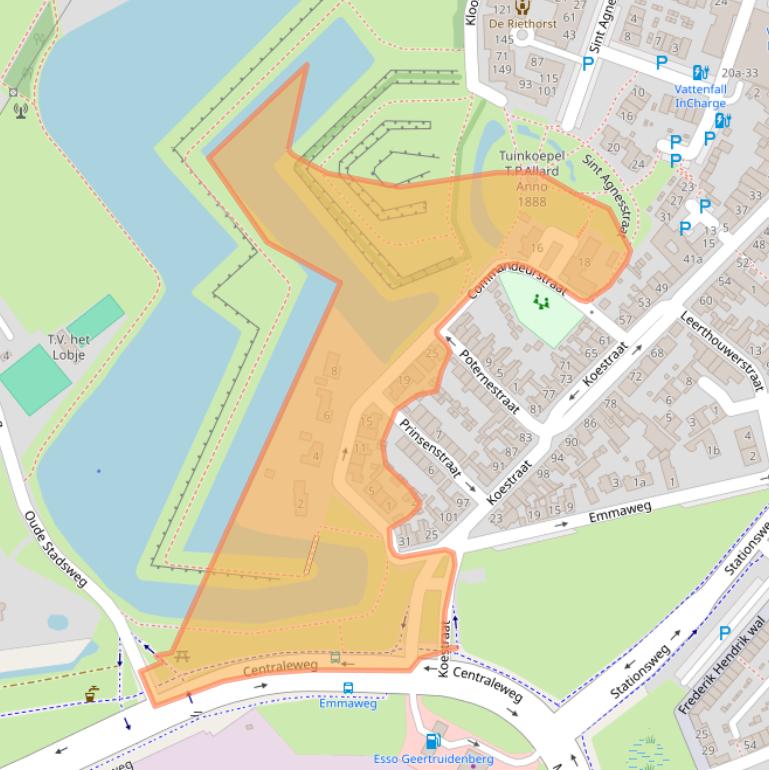 Kaart van postcodegebied 4931CL.