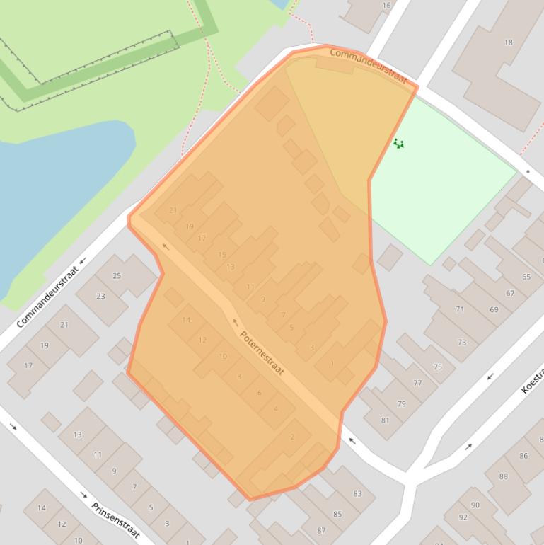 Kaart van postcodegebied 4931CN.