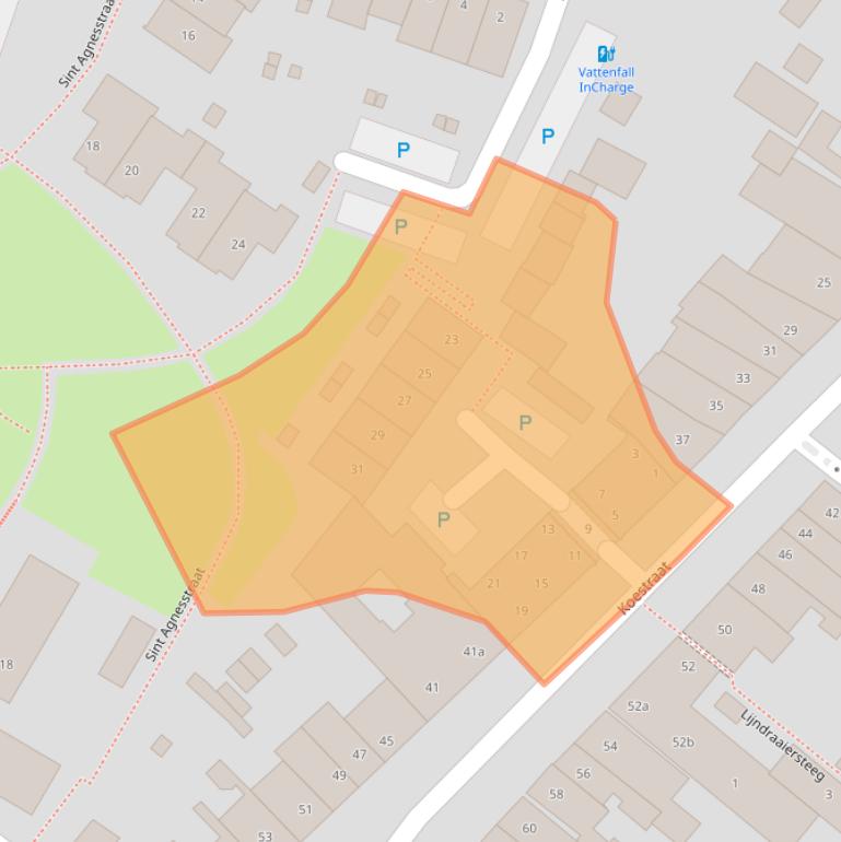 Kaart van postcodegebied 4931DG.