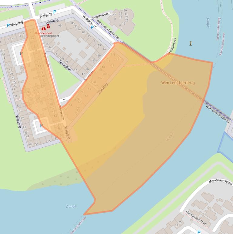 Kaart van postcodegebied 4931DL.