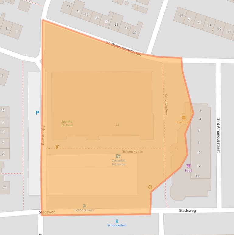 Kaart van postcodegebied 4931EB.