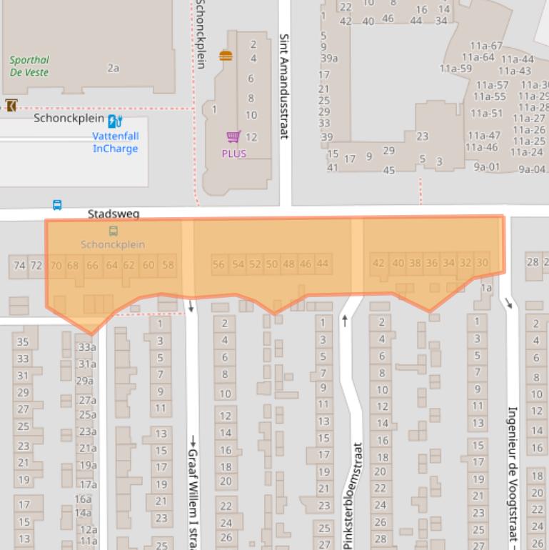 Kaart van postcodegebied 4931EE.