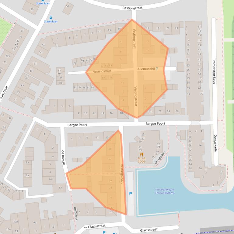 Kaart van postcodegebied 4931KP.