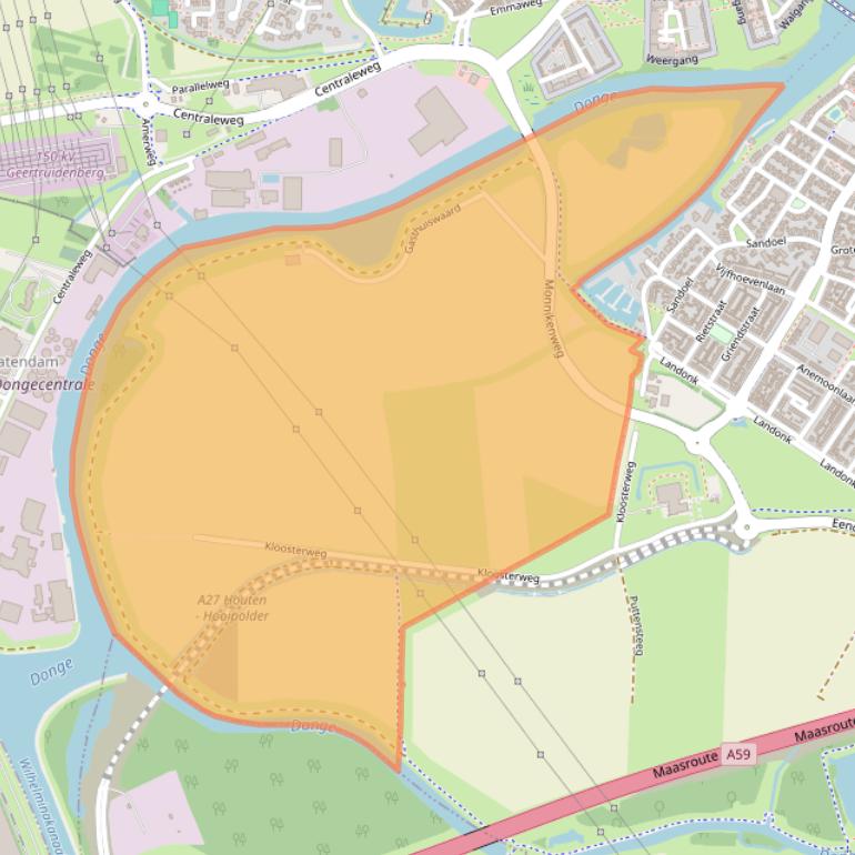 Kaart van postcodegebied 4931PD.