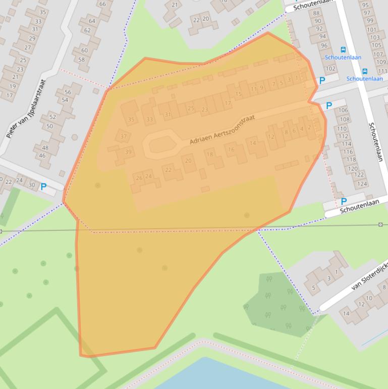 Kaart van postcodegebied 4931RZ.