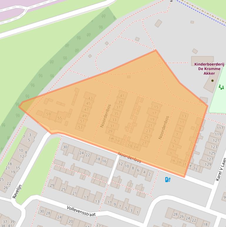 Kaart van postcodegebied 4931VA.