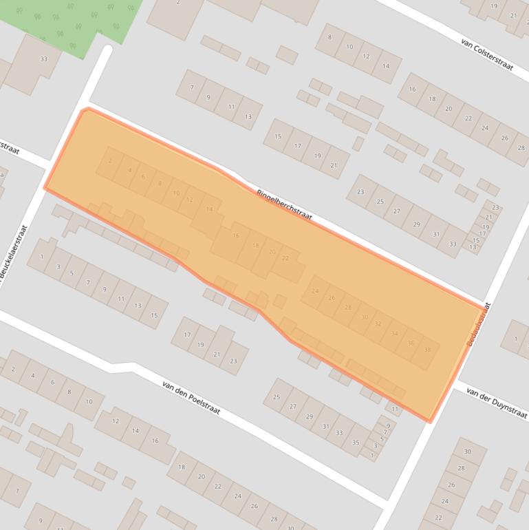 Kaart van postcodegebied 4931XL.
