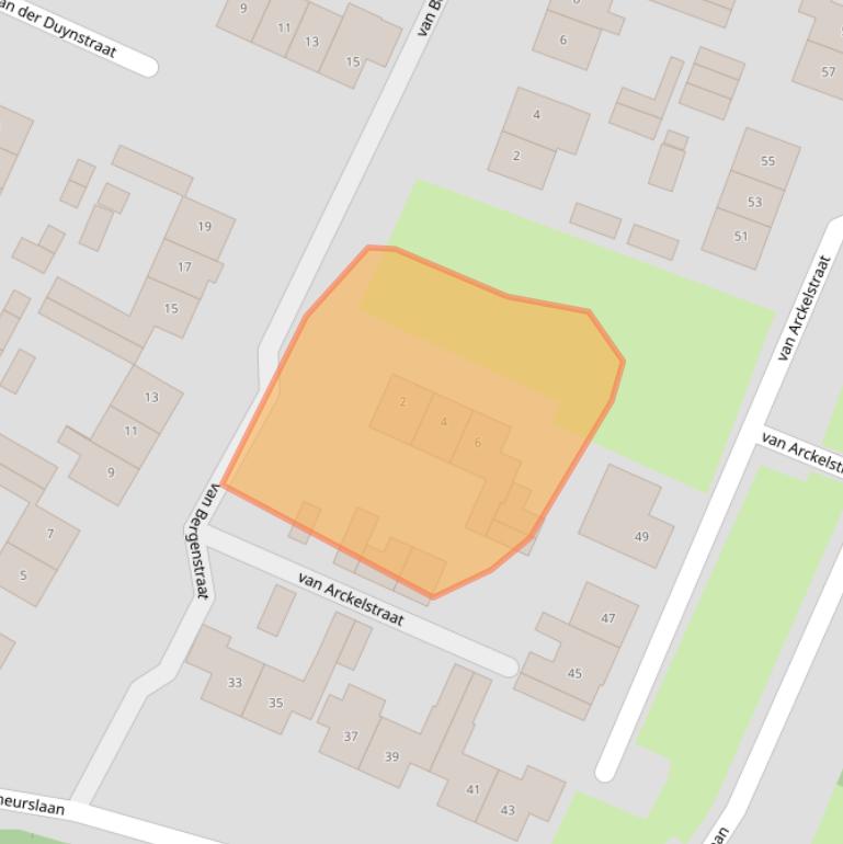 Kaart van postcodegebied 4931ZB.