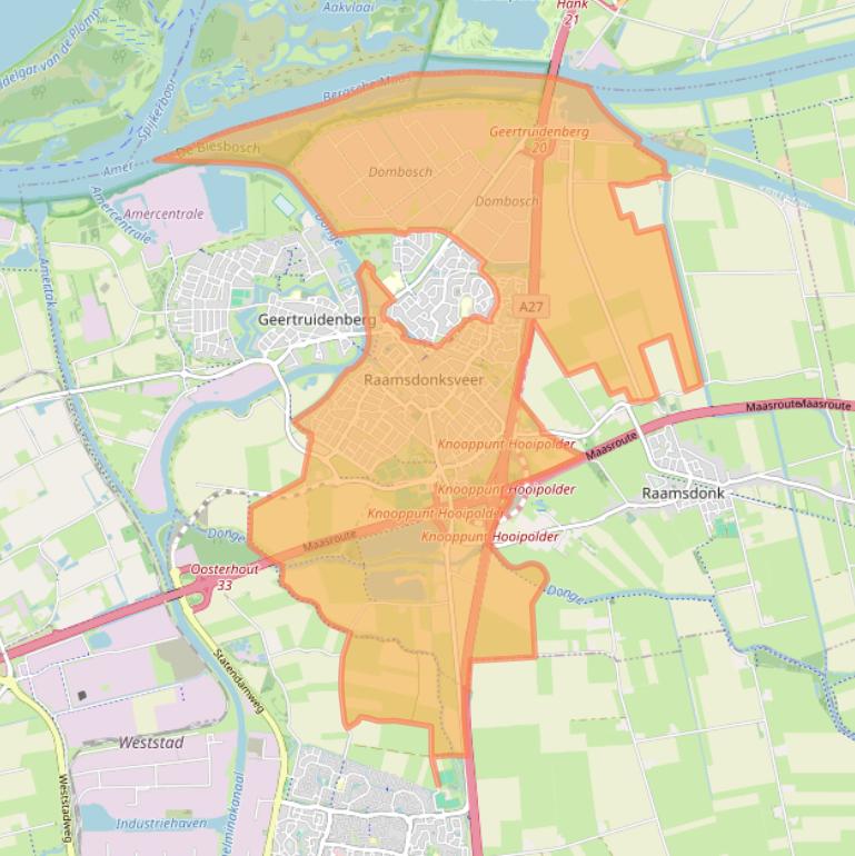 Kaart van postcodegebied 4941.