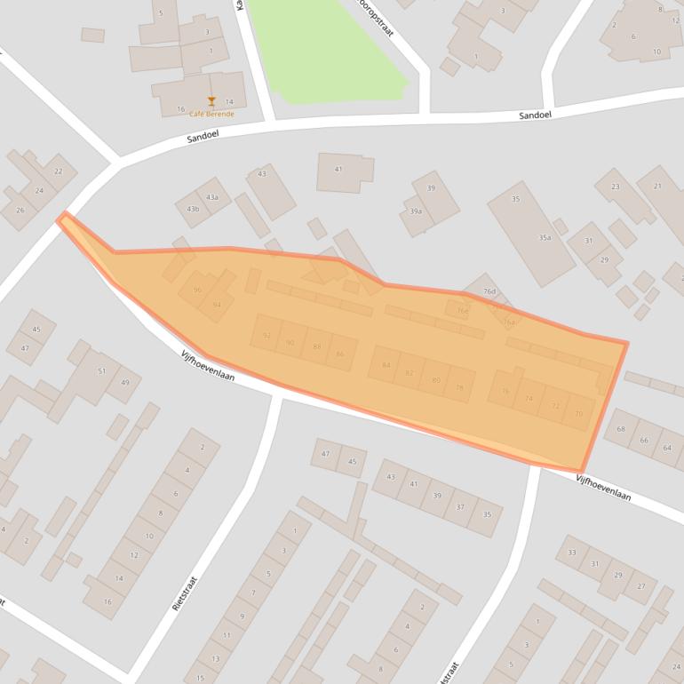 Kaart van postcodegebied 4941BJ.