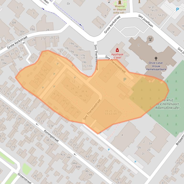 Kaart van postcodegebied 4941DK.