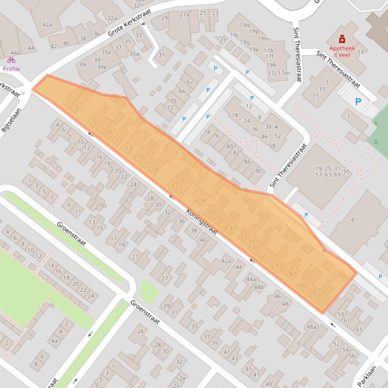 Kaart van postcodegebied 4941GT.