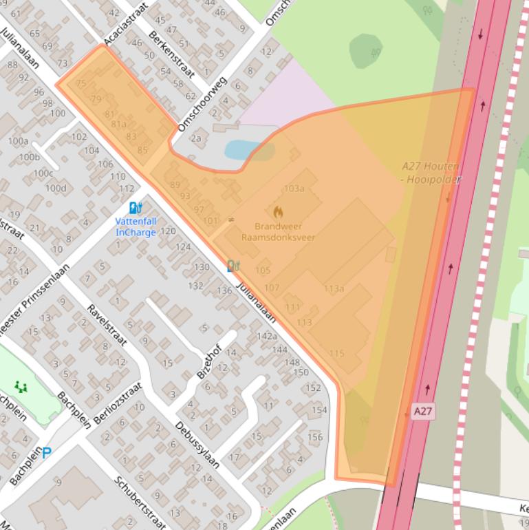 Kaart van postcodegebied 4941JC.