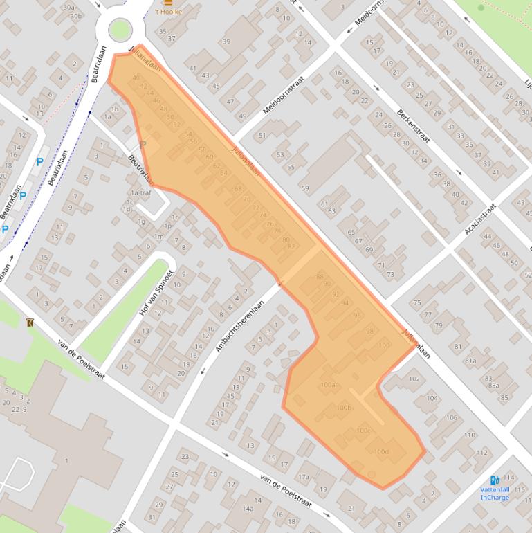 Kaart van postcodegebied 4941JE.