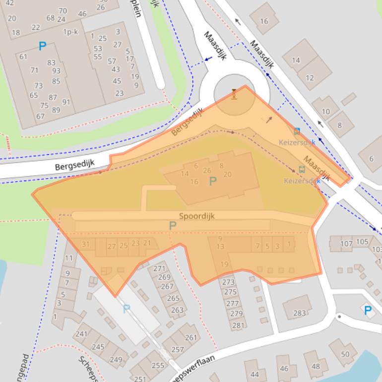 Kaart van postcodegebied 4941RZ.