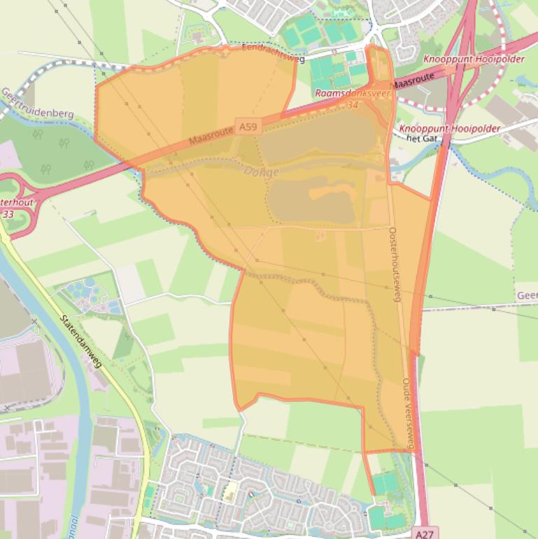 Kaart van postcodegebied 4941WZ.
