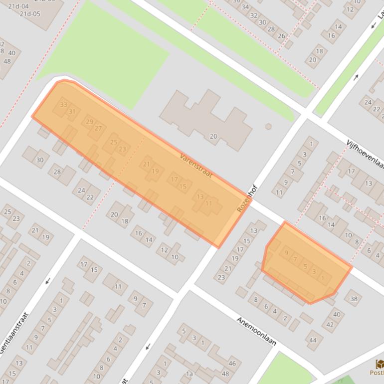 Kaart van postcodegebied 4941XE.